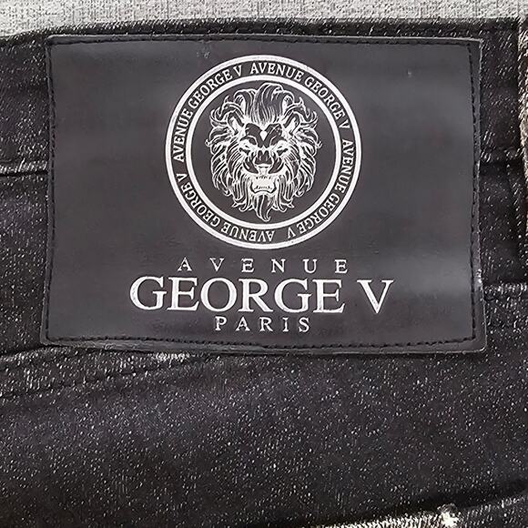 Avenue George V Paris Jeans Mens 36 Black Silver Skater Streetwear Grunge Punk - Picture 9 of 16